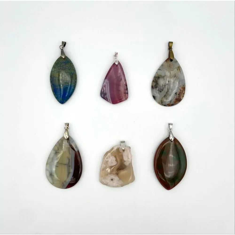Destash Lot 18 Stone Pendants and Bails Jewelry Making & 1 Glass Pendant Lot #2